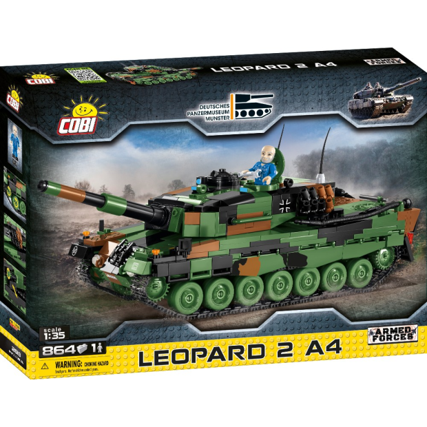 Cobi 2618 Leopard 2A4 "Deutsches Panzermuseum Munster" Pad printed - no Stickers