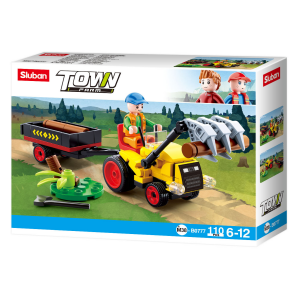 Sluban M38-B0777 Town Farm Traktor mit Baumstammgreifer
