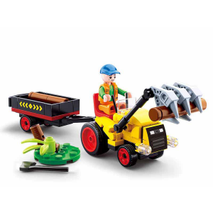 Sluban M38-B0777 Town Farm Traktor mit Baumstammgreifer