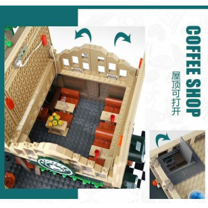 Sembo 601093 Coffee Shop Cafe inkl. LED-Beleuchtung