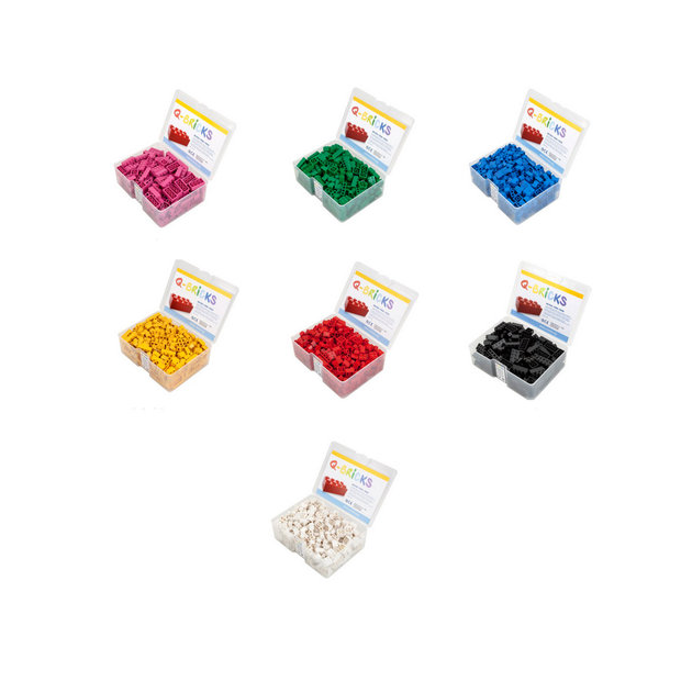 Q-Bricks 300 Teile Box Unicolor Basisfarben / 7 verschiedene Farben auswählbar