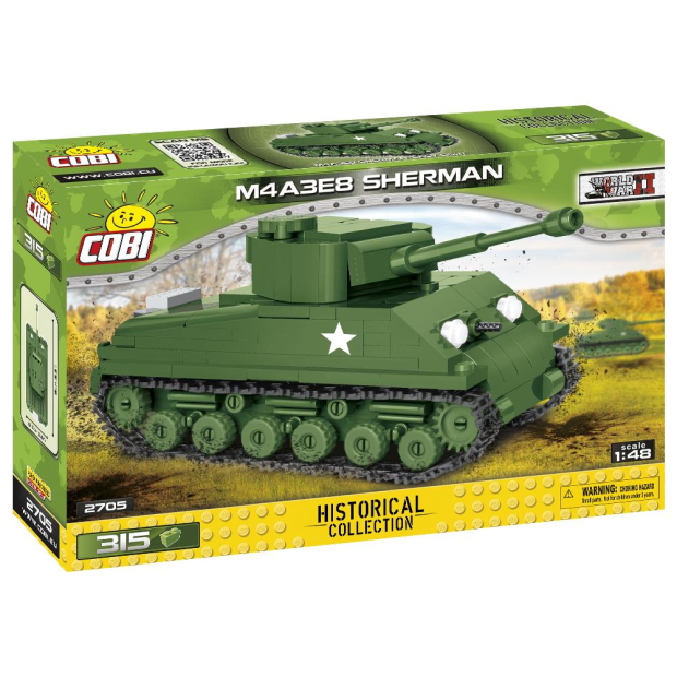 Cobi 2705 M4A3E8 Sherman Easy Eight 1:48 Pad Pinted- no Stickers