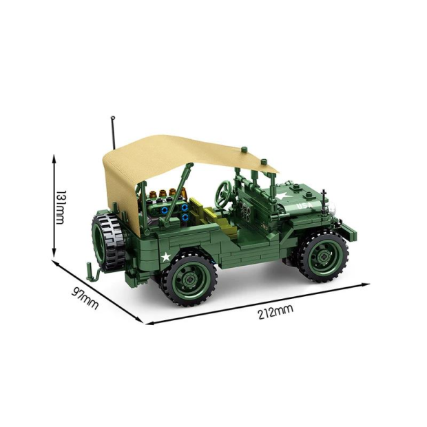 Sembo 705805 Bejing Auto Museum grüner US Army Offroader Willies