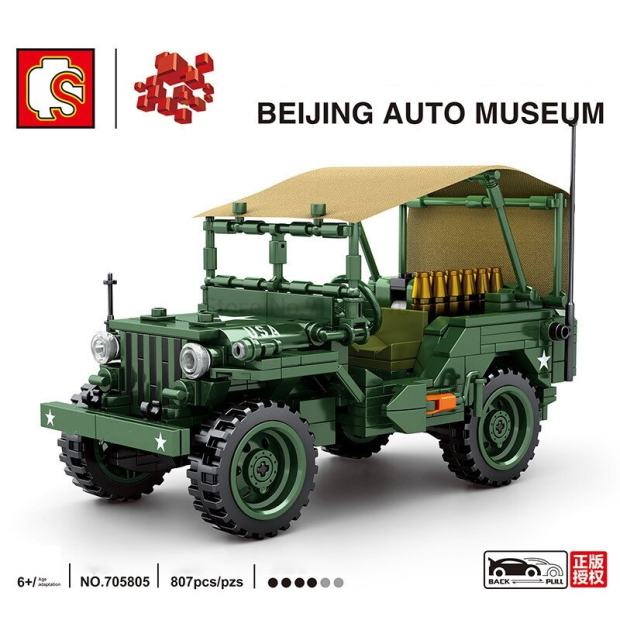 Sembo 705805 Bejing Auto Museum grüner US Army Offroader Willies