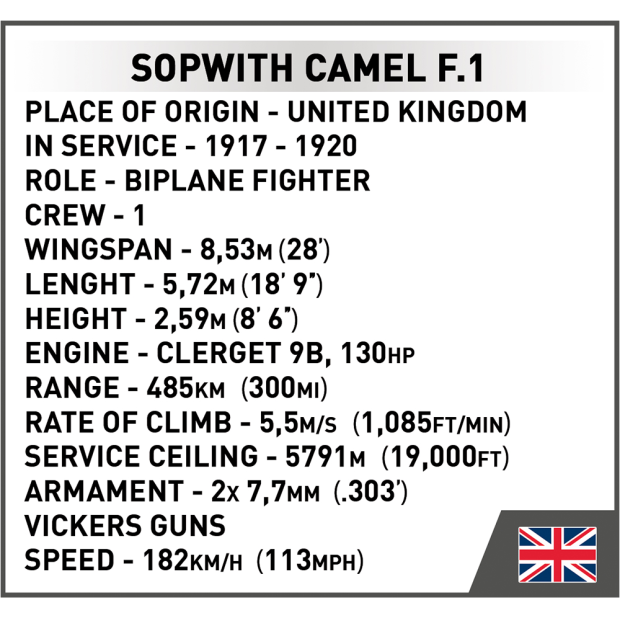 Cobi 2987 Sopwith F.1 Camel 175 KL.