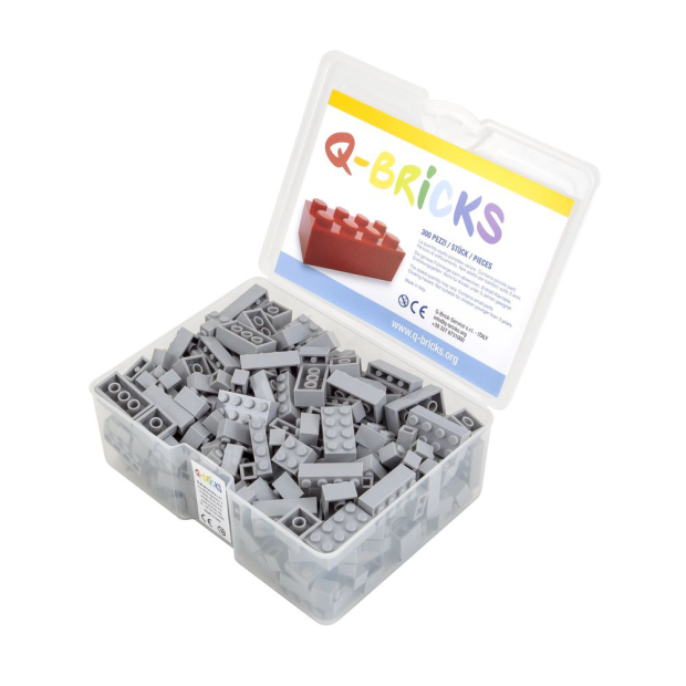 Q-Bricks 300 Teile Box Unicolor / Fenstergrau (411)