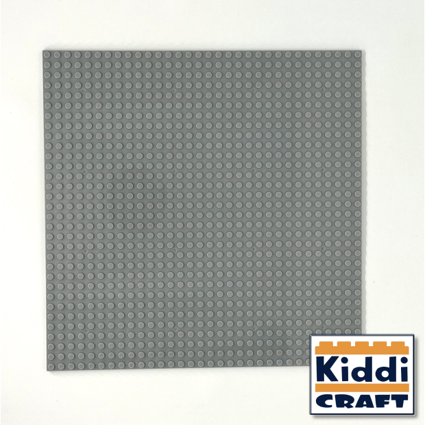 Kiddicraft Stackable Baseplate 32 x 32 Noppen (25,5 x 25,5cm) Hellgrau