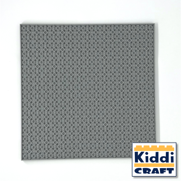 Kiddicraft Stackable Baseplate 32 x 32 Noppen (25,5 x 25,5cm) Hellgrau