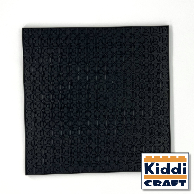 Kiddicraft Stackable Baseplate 32 x 32 Noppen (25,5 x 25,5cm) Schwarz