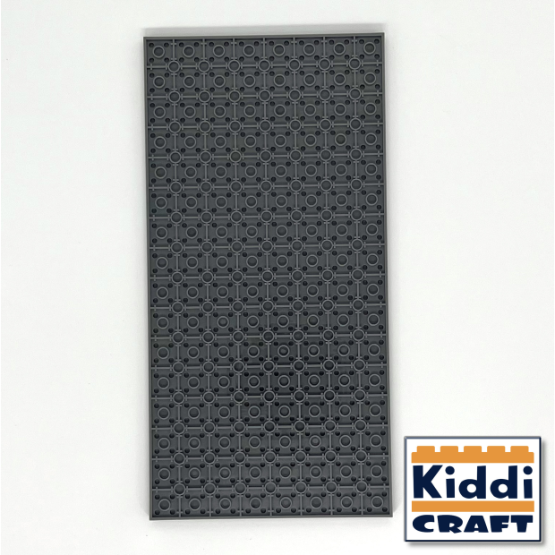 Kiddicraft Stackable Baseplate 16 x 32 Noppen (12,7 x 25,5cm) Dunkelgrau