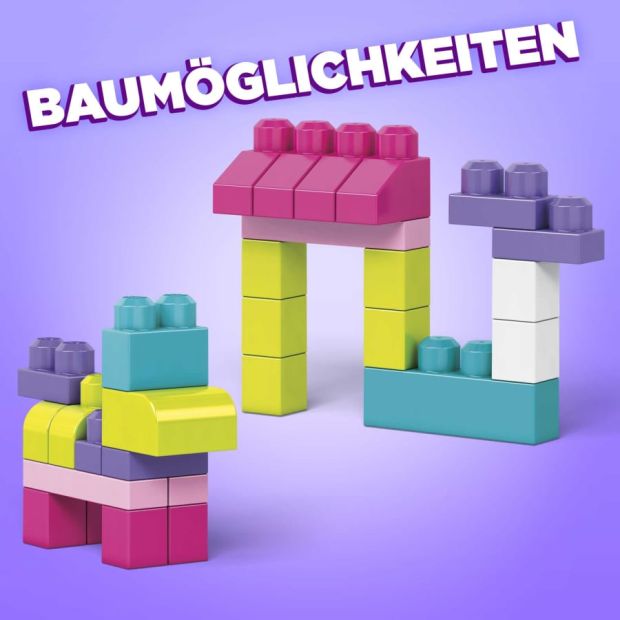 Mega Bloks große Steine: Bausteinebeutel pink 80 Teile