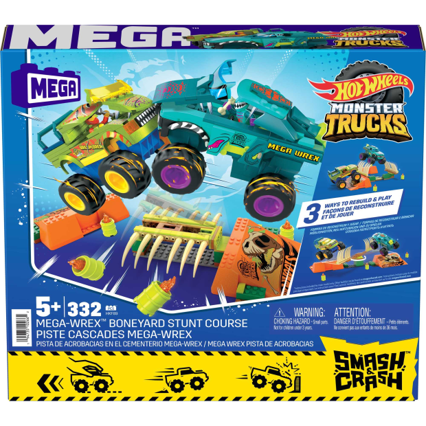 MEGA Hot Wheels Smash-und-Crash-Mega-Wrex Knochen Crash Stuntbahn