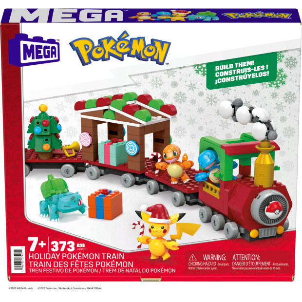 MEGA Pokémon -  Weihnachtszug - Pikachu, Bisasam, Glumanda und Schiggy