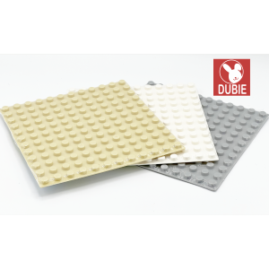 Dubie Baseplate Big Brick 12x12 große Noppen Weiß
