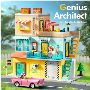 Feelo 1812  Puppenhaus: modernes Stadthaus mit Garage