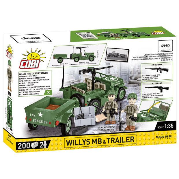 Cobi 2297 U.S. Willys MB & Trailer