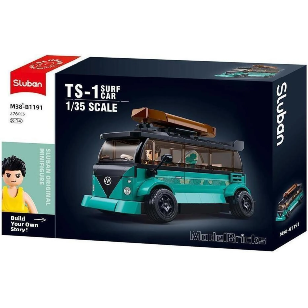 Sluban M38-B1191 türkiser Freizeit-Bus - Surfing - B-WARE