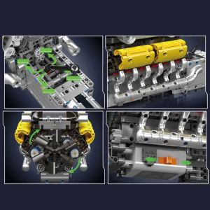 Mould King 10202 Lambo V12 - Motor und Getriebe